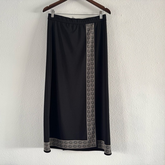 Petite Sophisticate Chic Maxi Skirt Elegant Retro Wrap Slit Medium - Picture 13 of 13